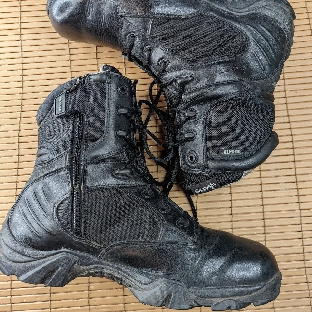 BATES Men's Size 13 GX-8 SIDE ZIP GORE-TEX WATERPROOF COMBAT BOOTS E02268 BLACK
